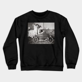 Girls with Pedal Car, 1922. Vintage Photo Crewneck Sweatshirt